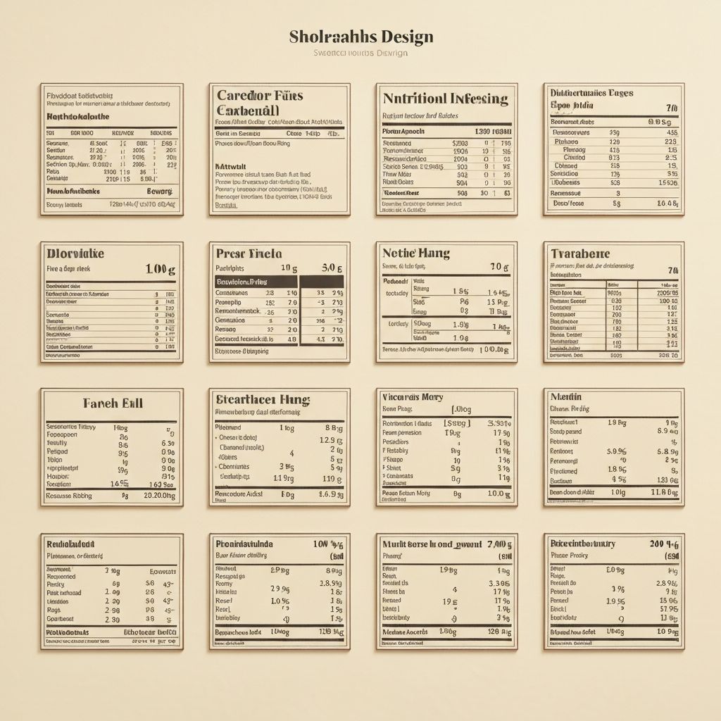 Food labels and nutritional information visualization